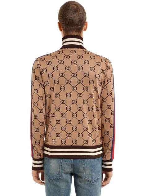 gucci hooded jacket lyst|Gucci Brown Long Sleeves Hoodie Zipped Jacket for men .